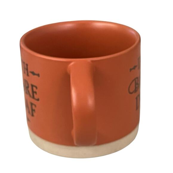 Time & Place Ceramic Mug 16 oz. Death Before Decaf Coffee Orange Fall Goth Skull - Picture 3 of 6